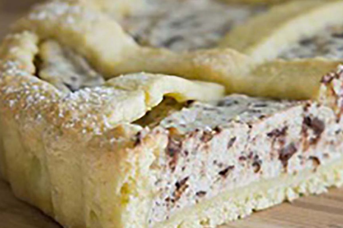 Torta di ricotta con gocce di cioccolata
